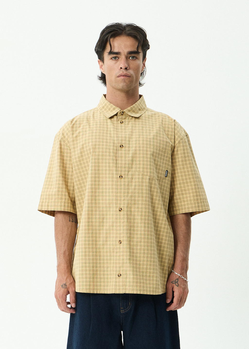 AFENDS Lo-Fi - Short Sleeve Shirt - Corn Check