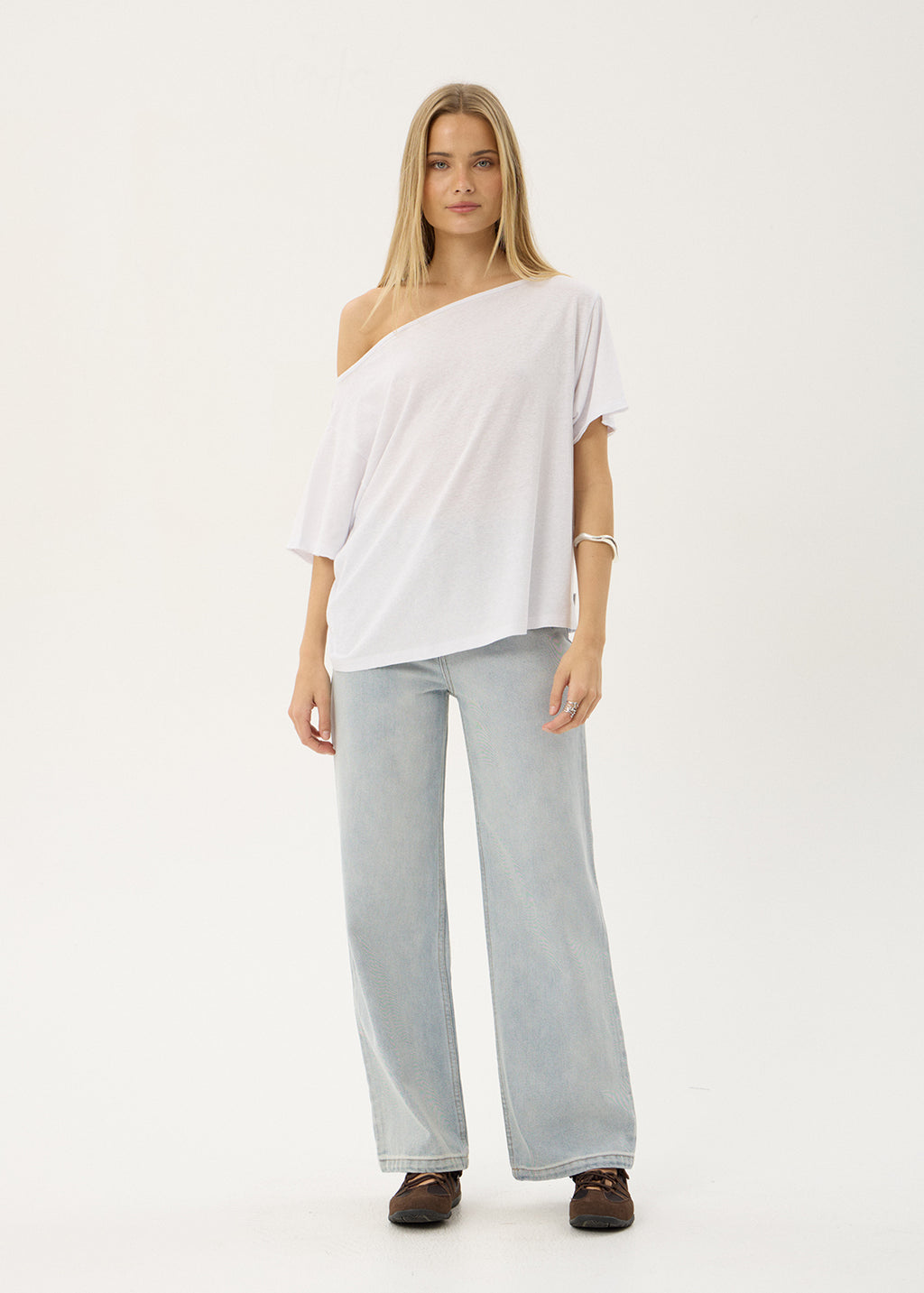 AFENDS Womens Sabina - Off Shoulder Tee - White