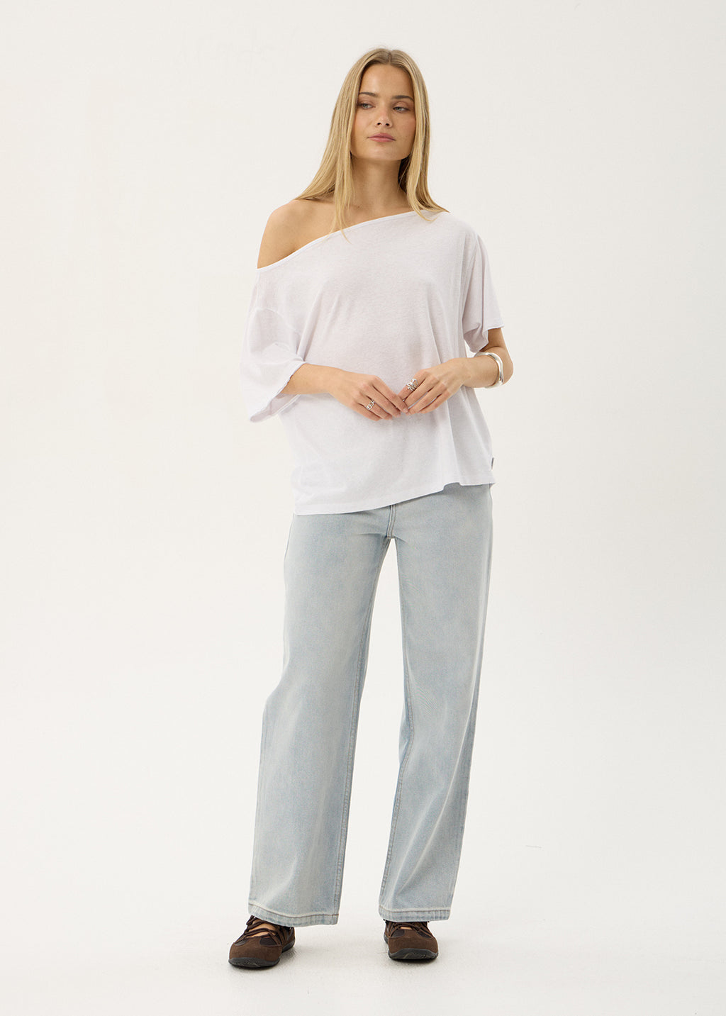 AFENDS Womens Sabina - Off Shoulder Tee - White