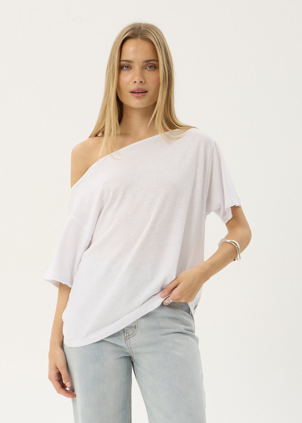 AFENDS Womens Sabina - Off Shoulder Tee - White