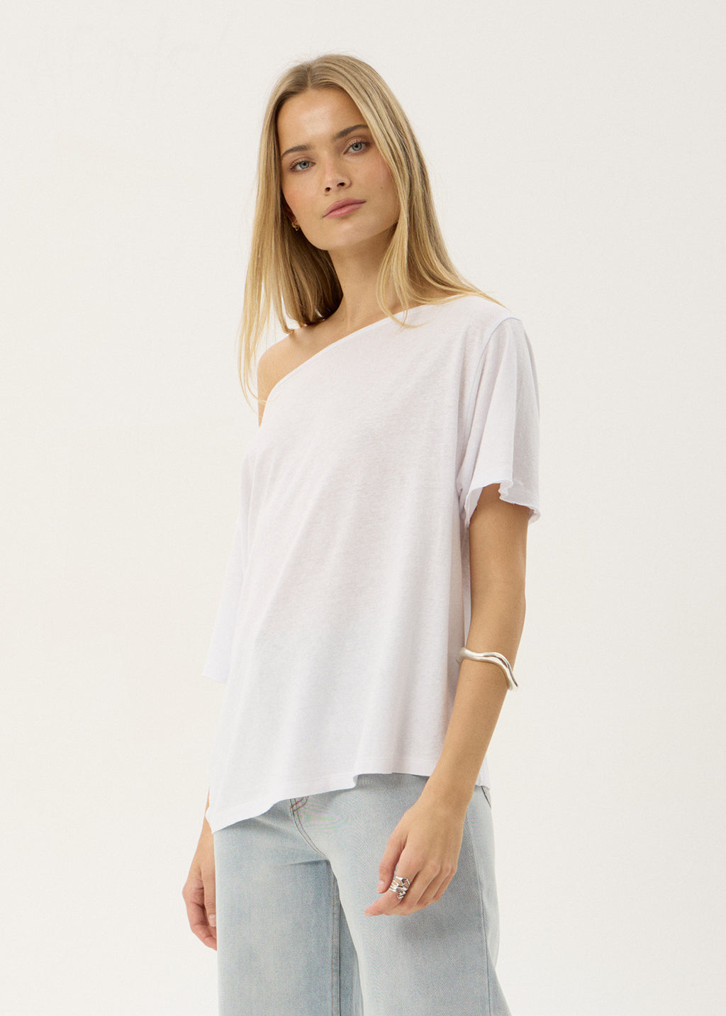 AFENDS Womens Sabina - Off Shoulder Tee - White