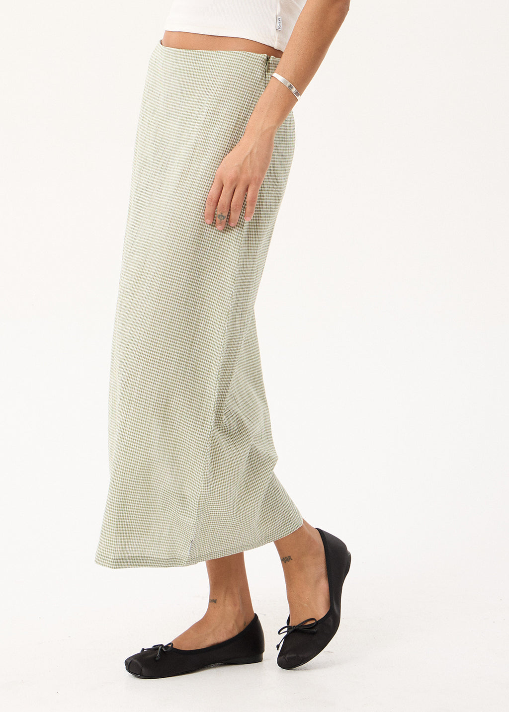 AFENDS Lark - Midi Skirt - Sage Check