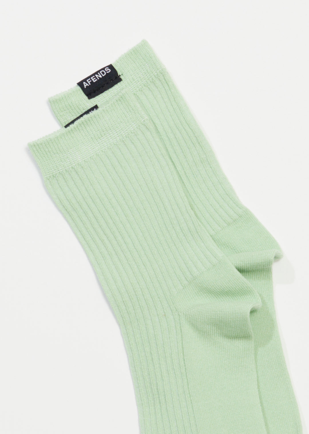 AFENDS Unisex The Essential - Ribbed Crew Socks - Pistachio 