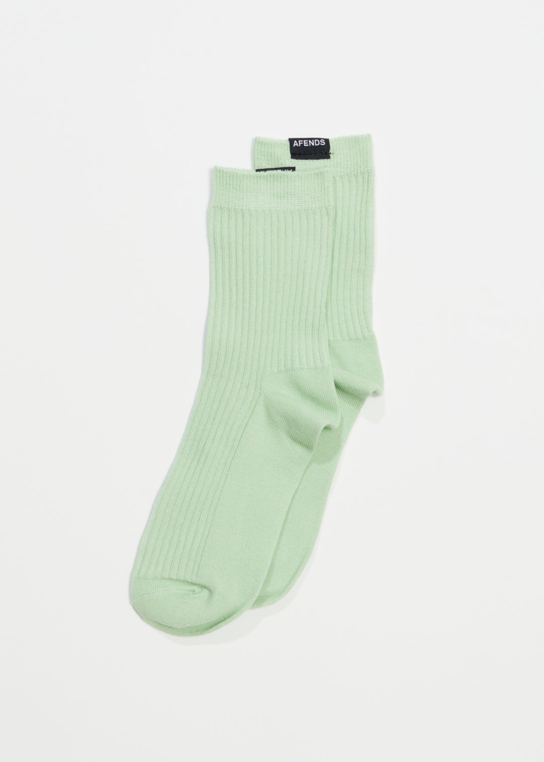 AFENDS Unisex The Essential - Ribbed Crew Socks - Pistachio 