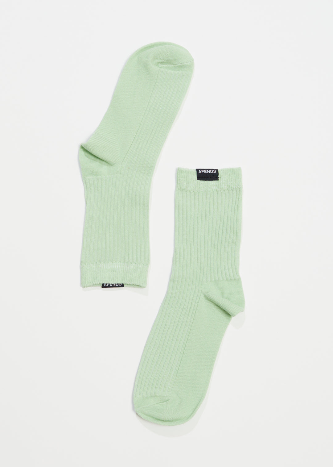 AFENDS Unisex The Essential - Ribbed Crew Socks - Pistachio 