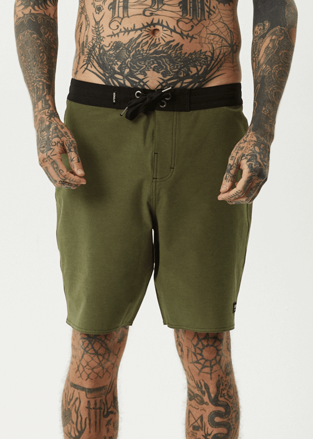 AFENDS Mens Surf Related - Fixed Waist Boardshorts 20" - Military