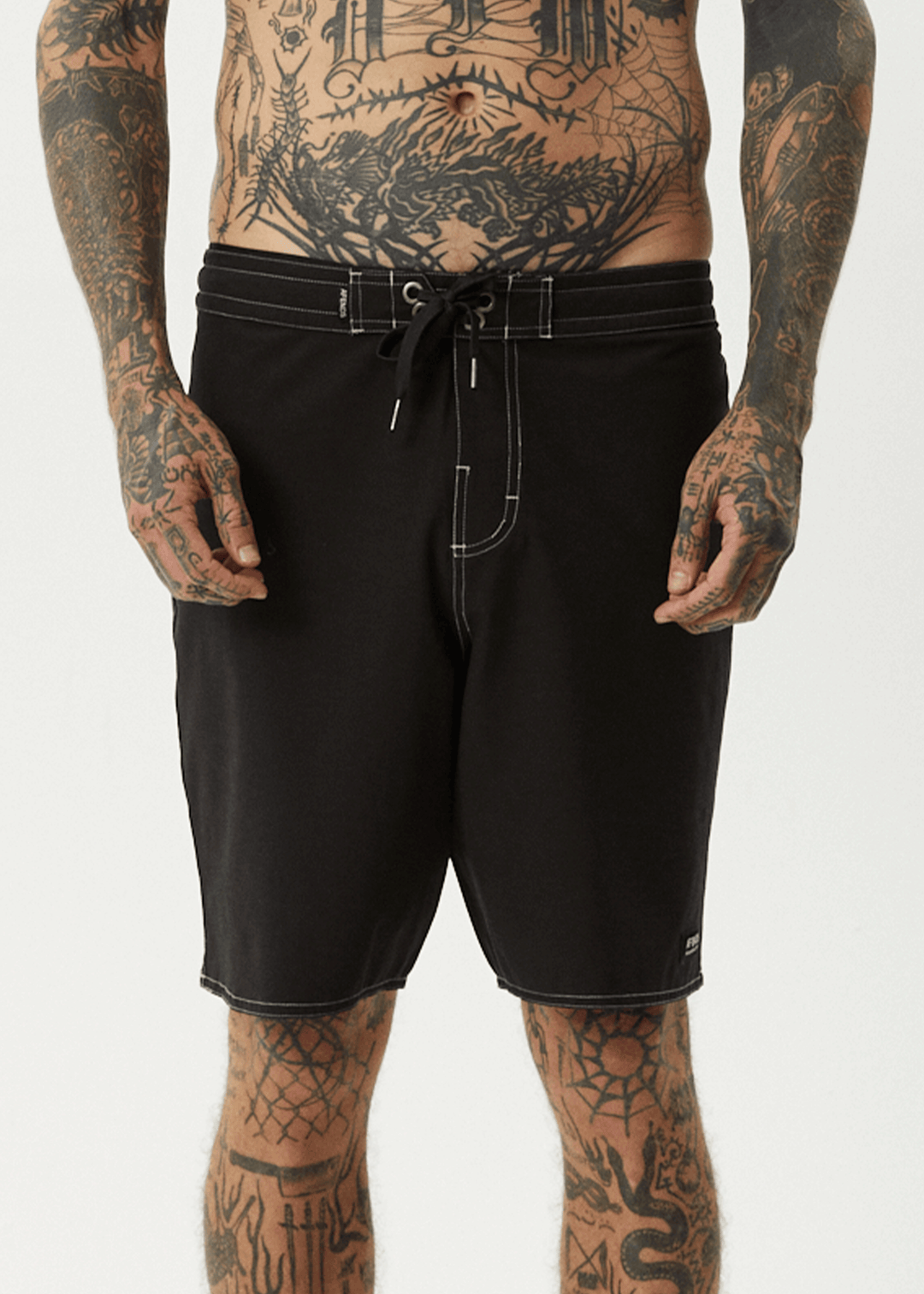 AFENDS Mens Surf Related - Fixed Waist Boardshorts 20" - Black