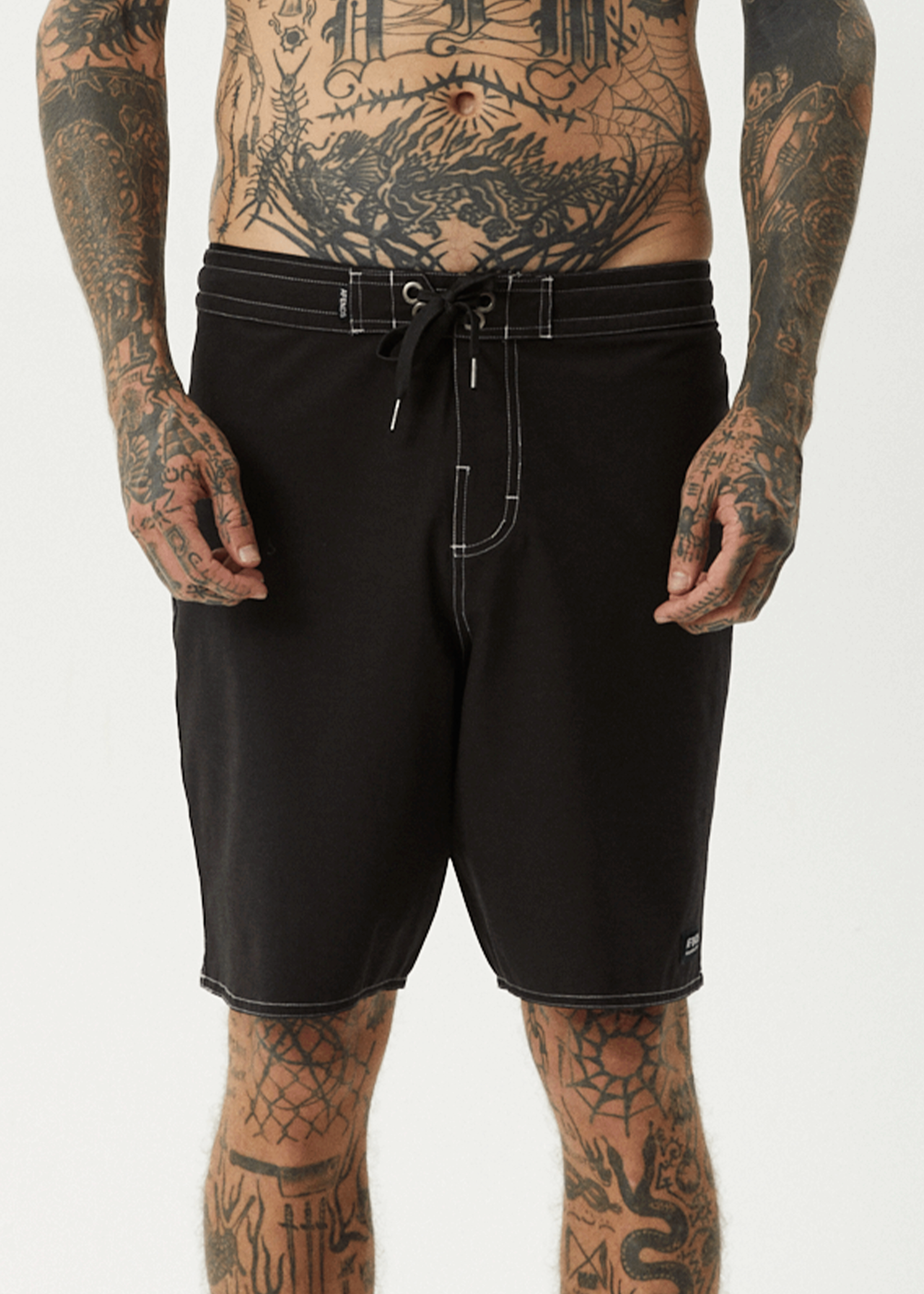 AFENDS Mens Surf Related - Fixed Waist Boardshort 20" - Black