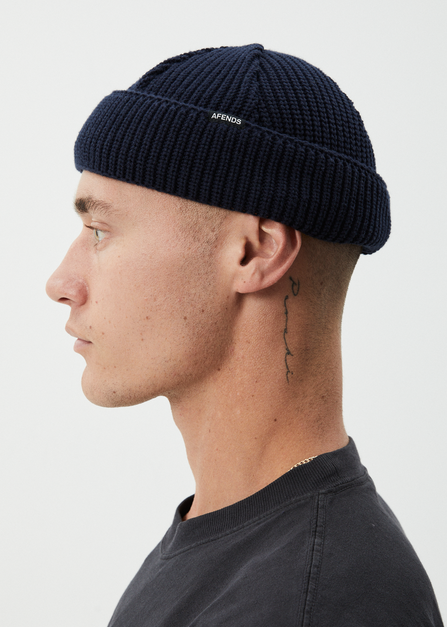 AFENDS Mens Thc - Wharfie Beanie - Deep Sea