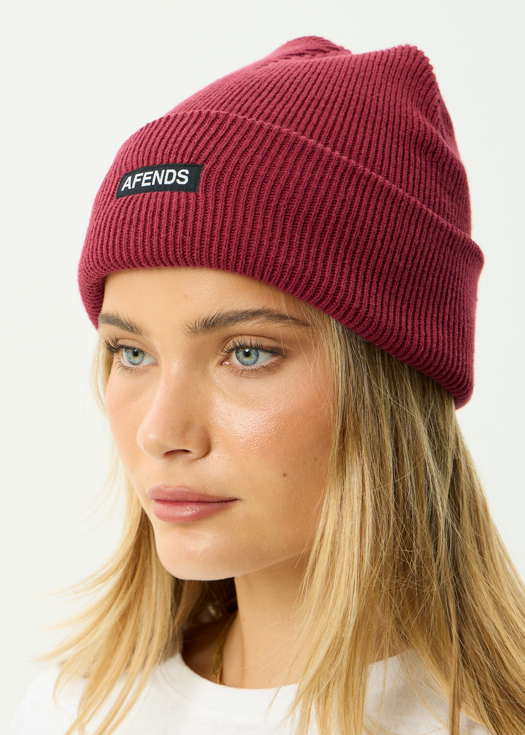 AFENDS Mens Hometown - Beanie - Burgundy