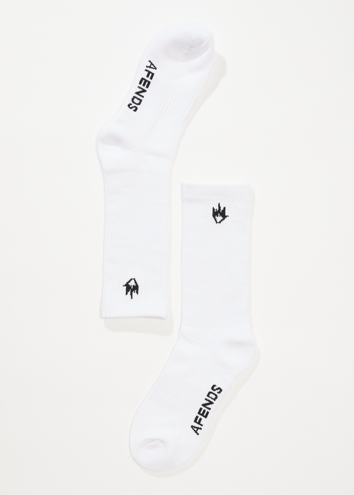 AFENDS Mens Flame - Socks Three Pack - White 