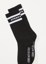 Afends Mens Create Not Destroy - Socks Two Pack - Black / White - Afends mens create not destroy   socks two pack   black / white 