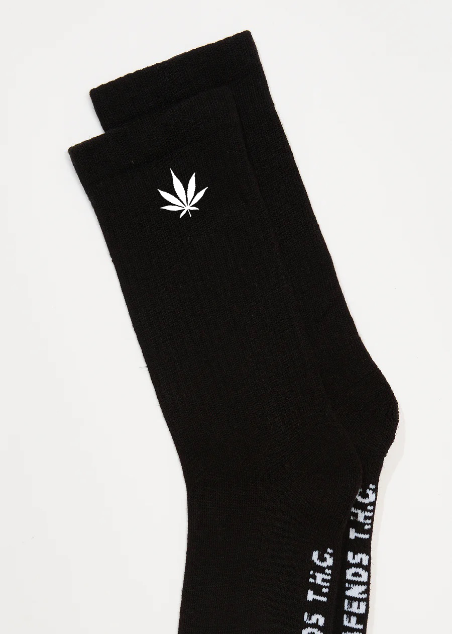 AFENDS Mens Happy - Socks One Pack - Black 