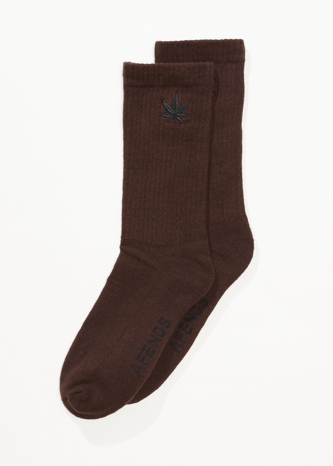 AFENDS Mens Happy - Crew Socks - Coffee 