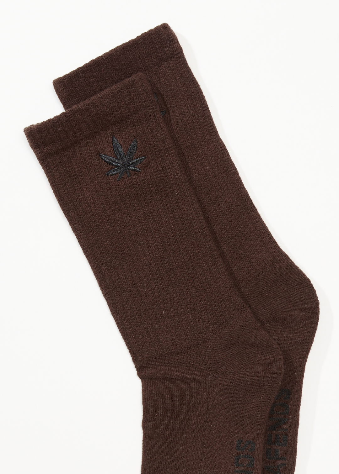 AFENDS Mens Happy - Crew Socks - Coffee 