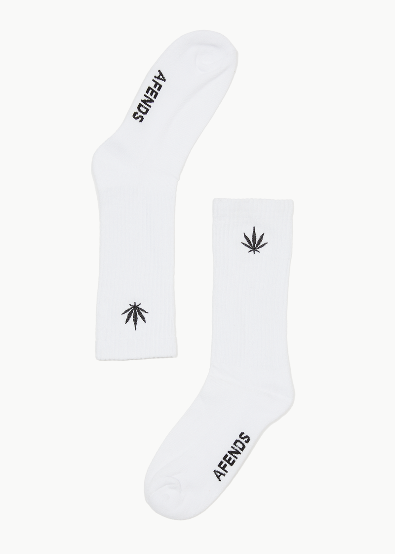 AFENDS Mens Happy - Socks One Pack - White