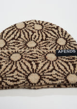 Afends Unisex Dandy - Floral Knit Beanie - Toffee - Afends unisex dandy   floral knit beanie   toffee 