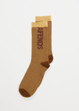 Afends Unisex Invisible - Crew Socks - Toffee Stripe - Afends unisex invisible   crew socks   toffee stripe 
