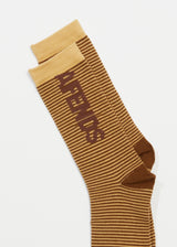 Afends Unisex Invisible - Crew Socks - Toffee Stripe - Afends unisex invisible   crew socks   toffee stripe 