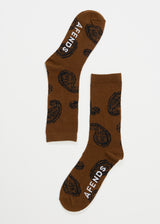 Afends Unisex Tradition - Crew Socks - Toffee - Afends unisex tradition   crew socks   toffee a233674 tof os