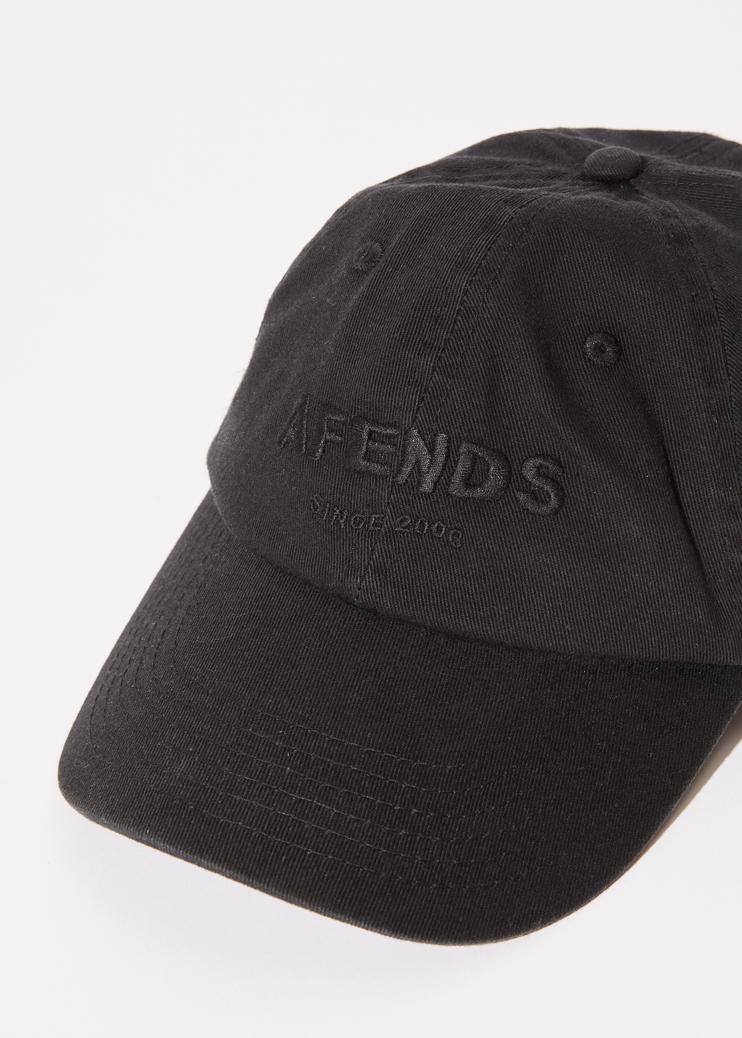 AFENDS Mens Questions - Six Panel Cap - Washed Black 