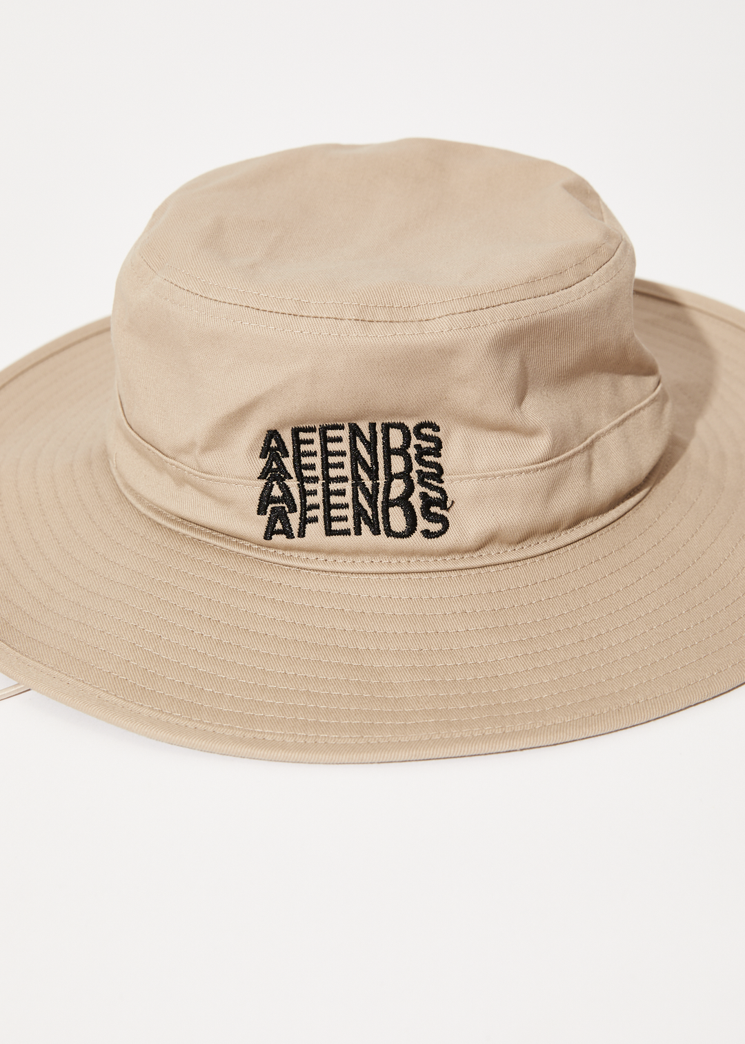 AFENDS Mens Limits - Bucket Hat - Dark Ecru 