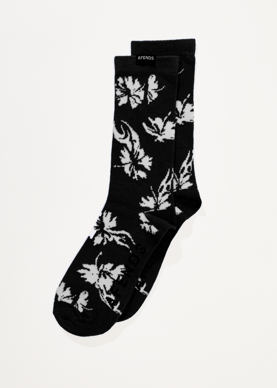 AFENDS Mens Hibiscus - Socks One Pack - Black 