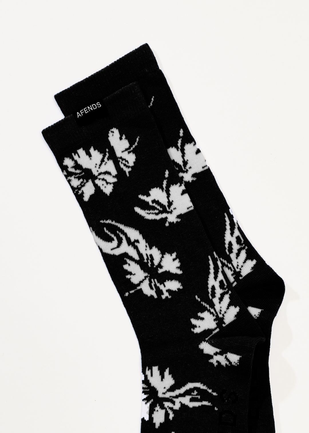 AFENDS Mens Hibiscus - Socks One Pack - Black 