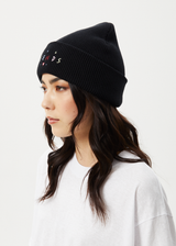 Afends Womens Funhouse - Knit Beanie - Black - Afends womens funhouse   knit beanie   black 