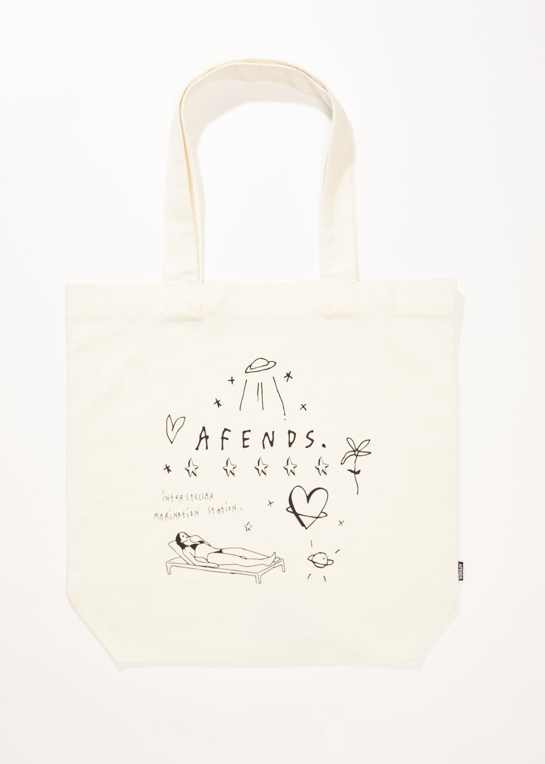 AFENDS Mens Funhouse - Tote Bag - White 