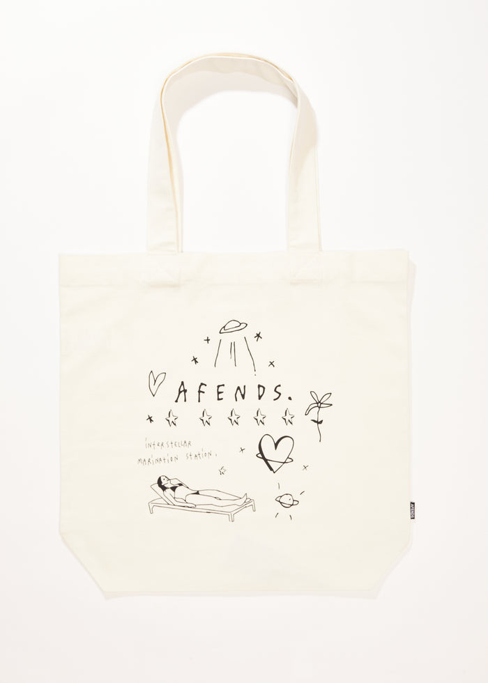 Afends Mens Funhouse - Tote Bag - White 
