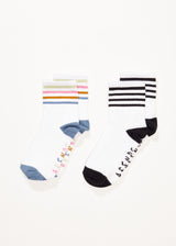 Afends Womens Funhouse - Socks Two Pack - Multi - Afends womens funhouse   socks two pack   multi 