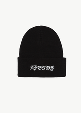 Afends Mens Gothic - Recycled Beanie - Black - Afends mens gothic   recycled beanie   black