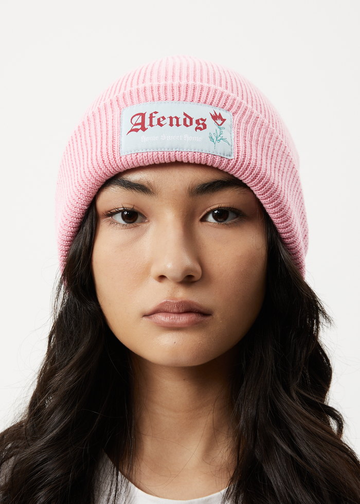 AFENDS Womens Homely - Knit Beanie - Pink 