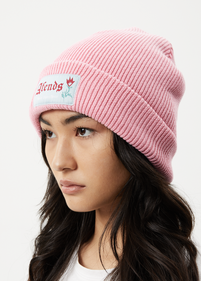 Afends Womens Homely - Recycled Knit Beanie - Pink 