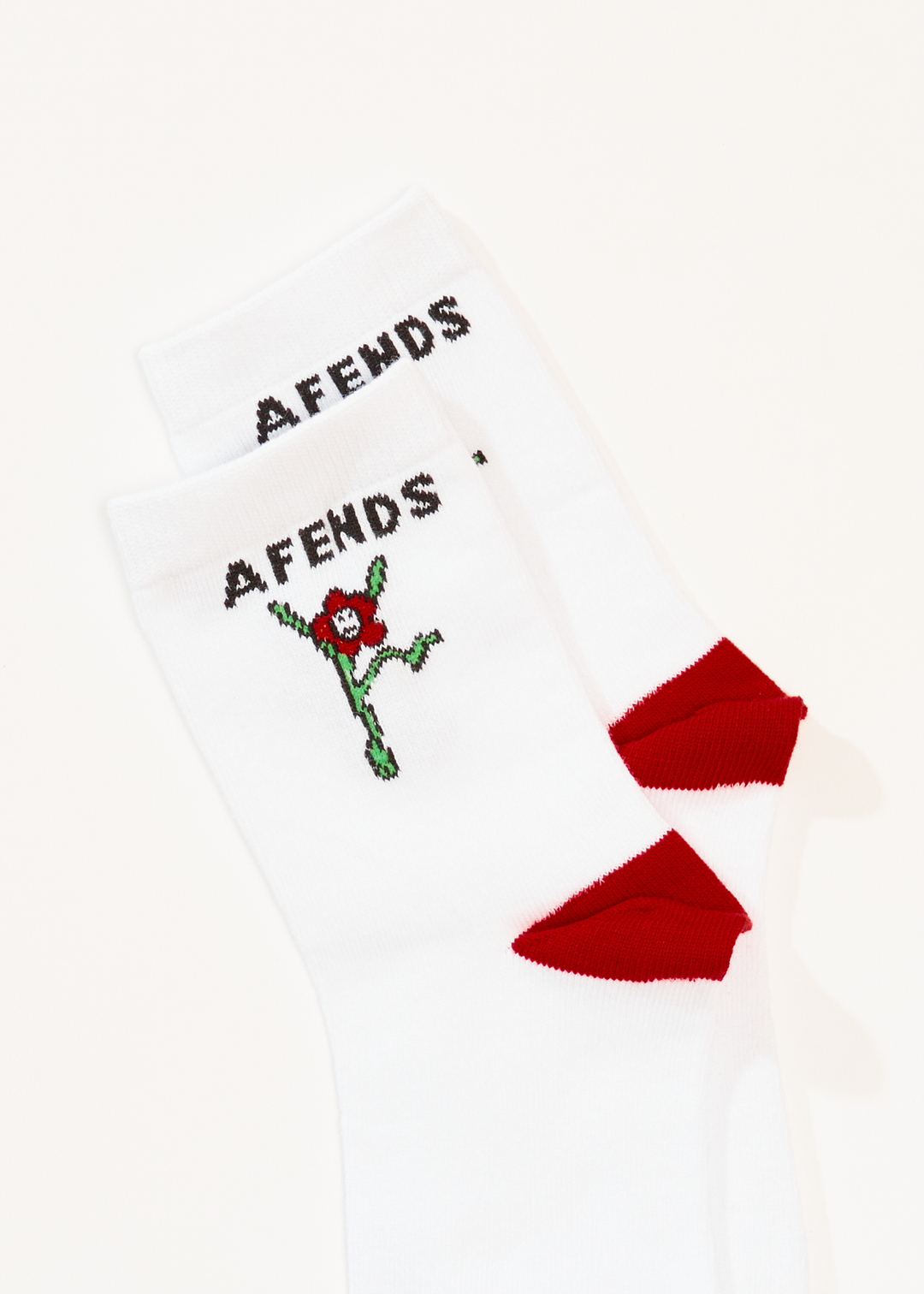 AFENDS Womens Garden Fresh - Socks Two Pack - White 