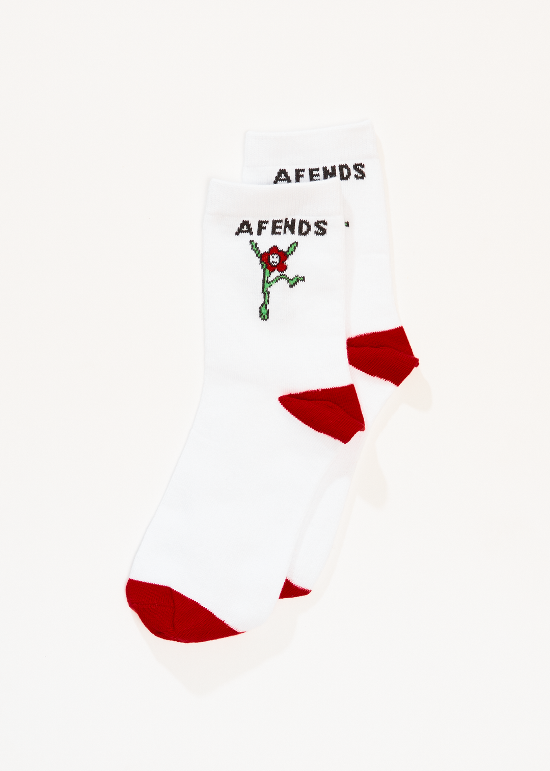 AFENDS Womens Garden Fresh - Socks Two Pack - White 