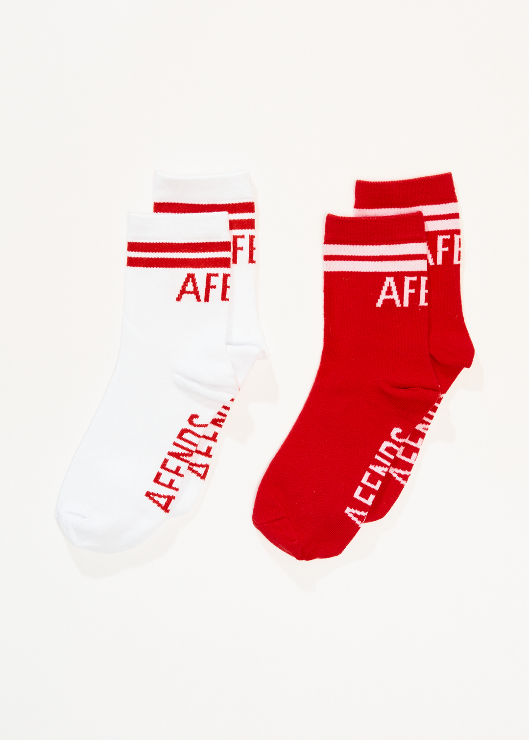 AFENDS Womens Split - Socks Two Pack - Tomato 