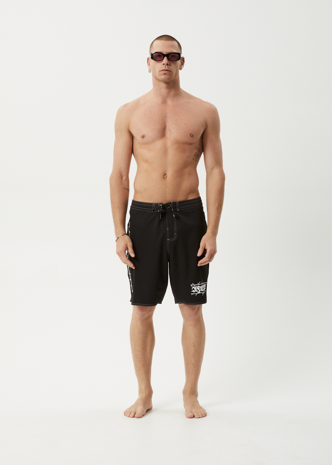 AFENDS Mens Thorny - Surf Related Boardshorts 20" - BLACK 