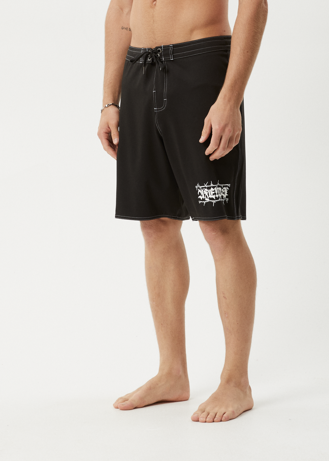 AFENDS Mens Thorny - Surf Related Boardshorts 20" - BLACK 