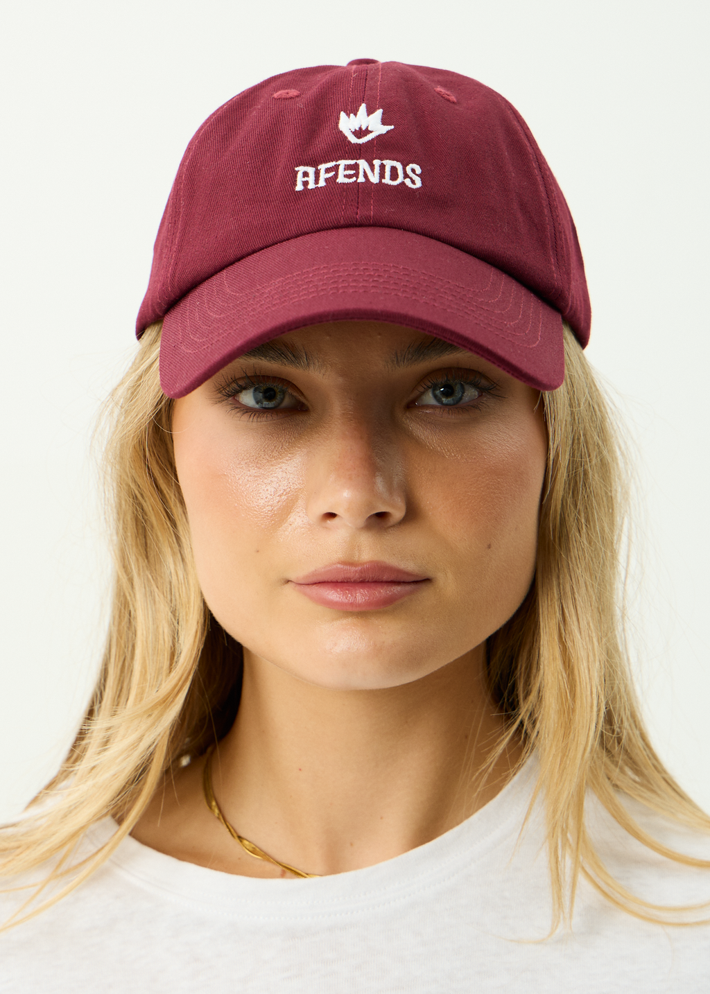 AFENDS Mens Burnin - Recycled Six Panel Cap - Burgundy