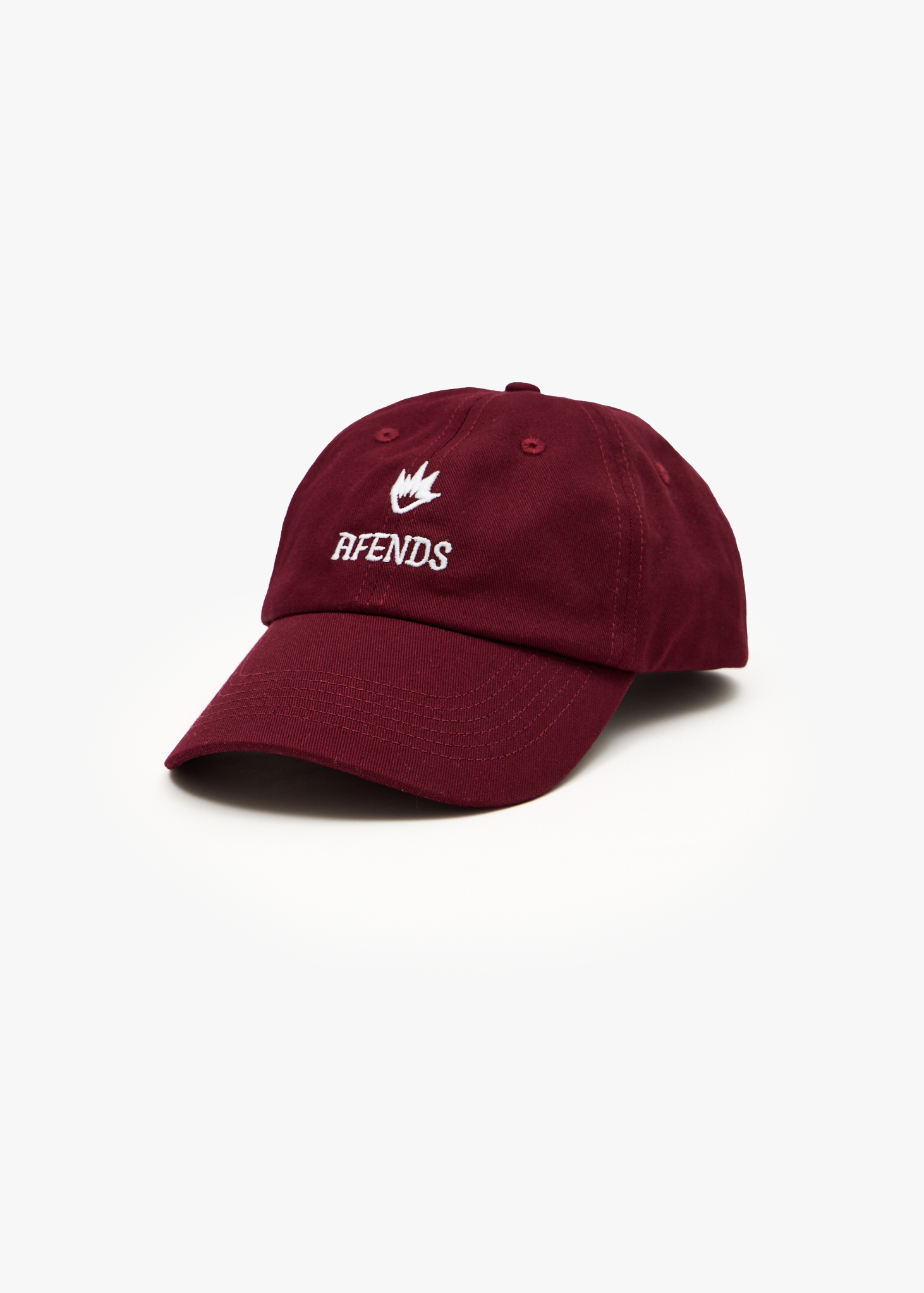 AFENDS Mens Burnin - Recycled Six Panel Cap - Burgundy