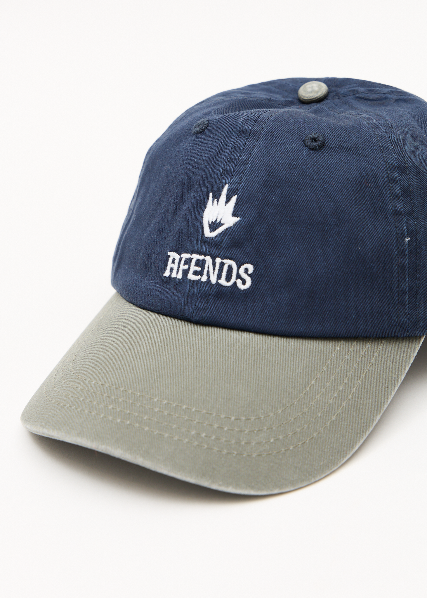 AFENDS Mens Burnin - Six Panel Cap - Deep Sea / Sycmore