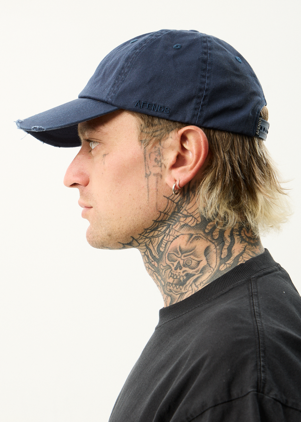 AFENDS Mens Genesis - Six Panel Cap - Washed Deep Sea