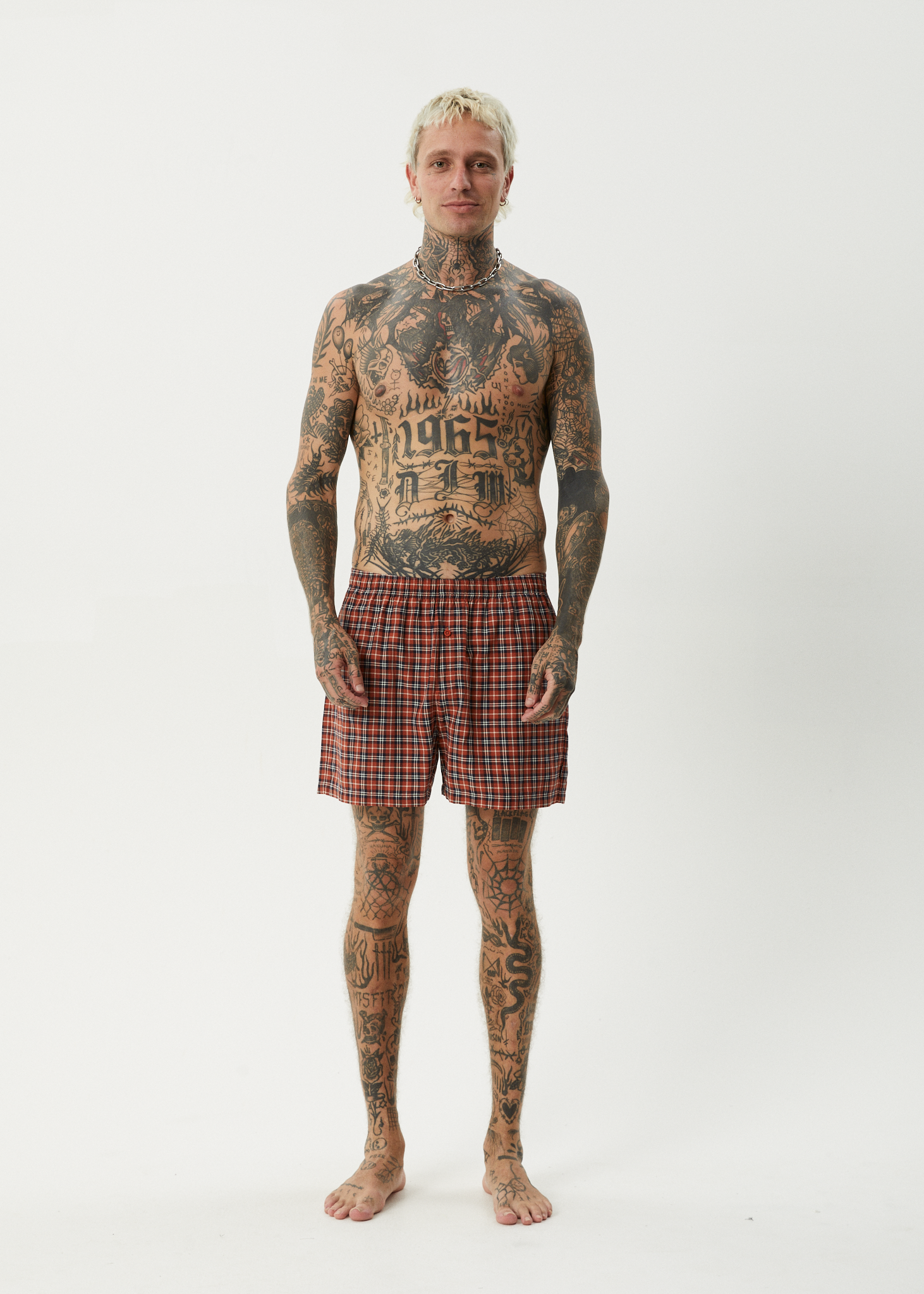 AFENDS Mens Wrecked - Boxer Short - Terra