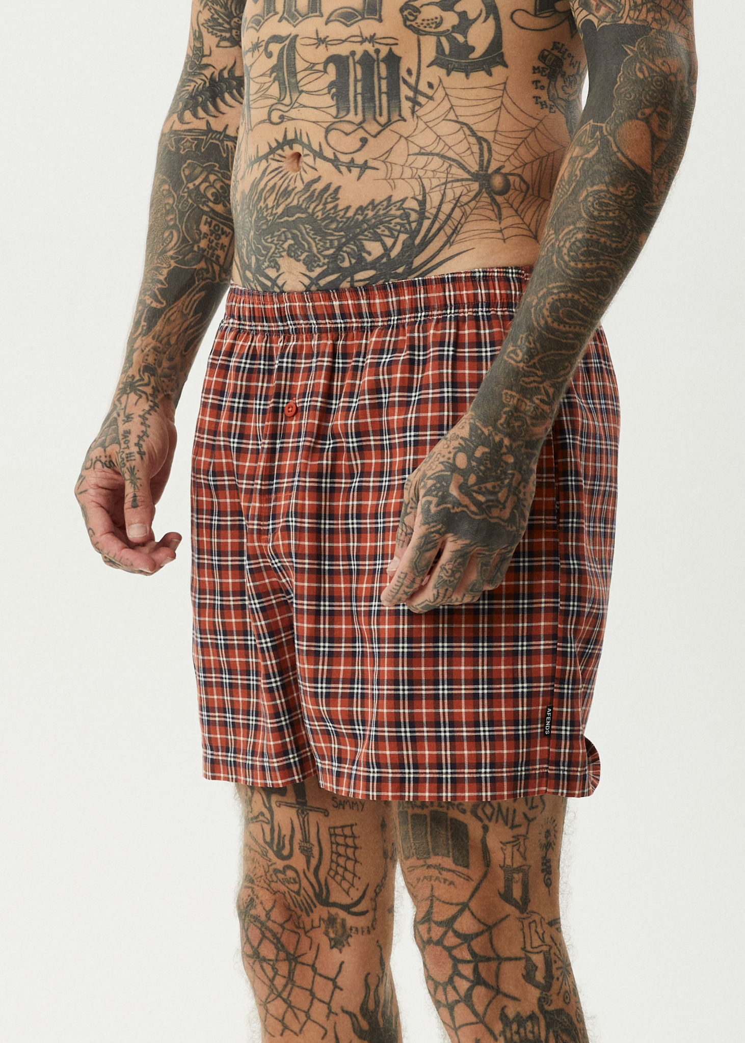 AFENDS Mens Wrecked - Boxer Short - Terra