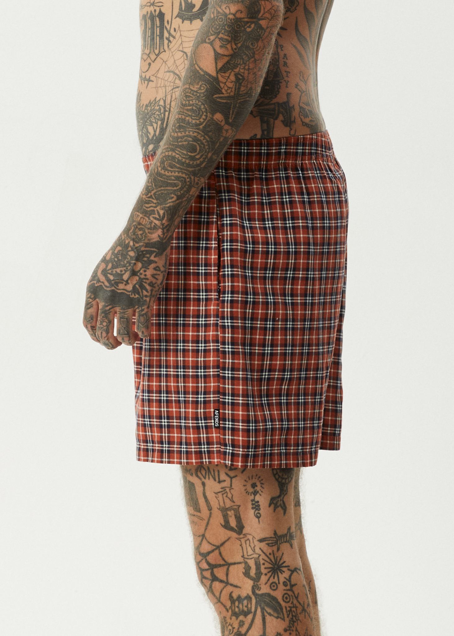 AFENDS Mens Wrecked - Boxer Short - Terra