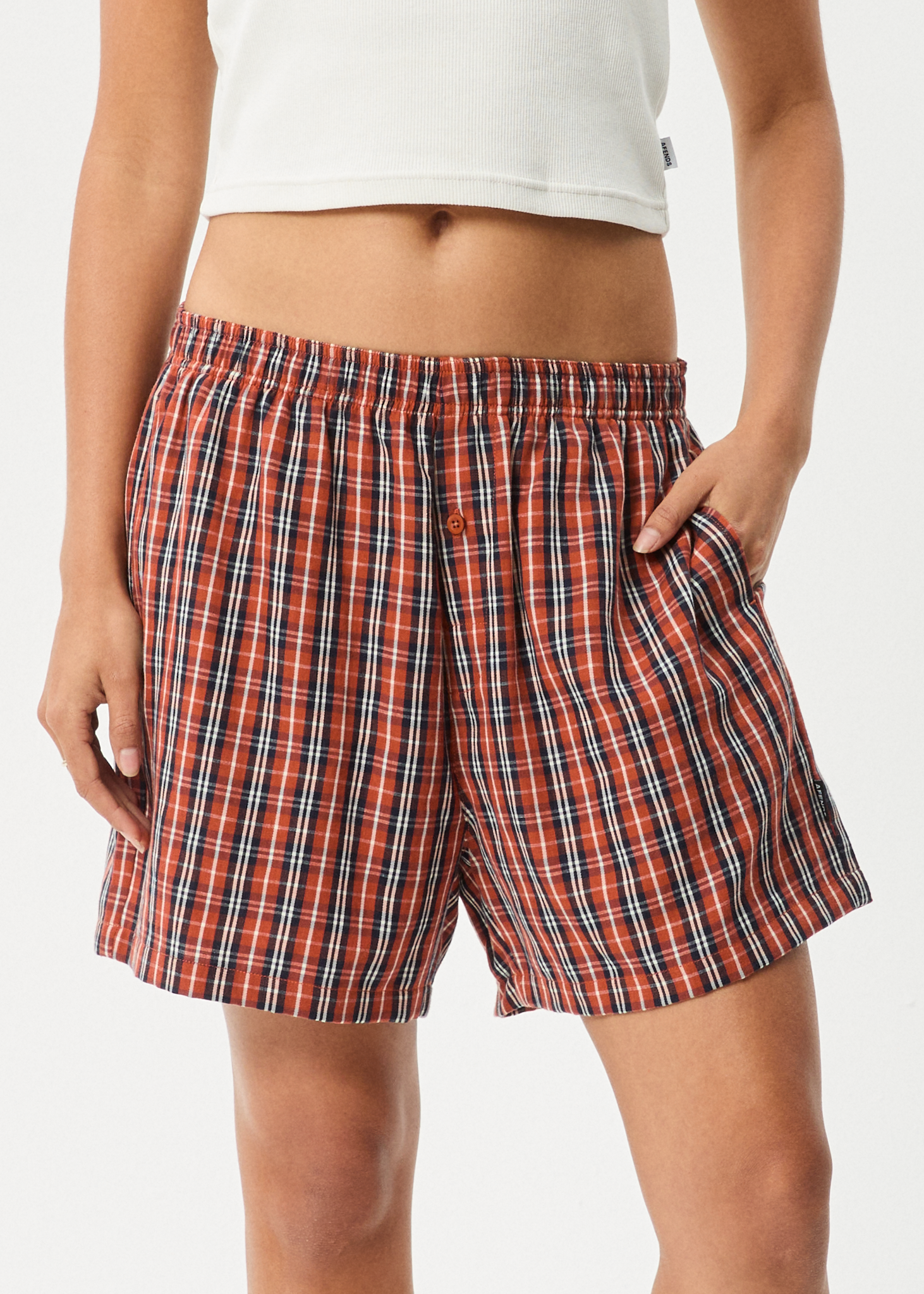 AFENDS Mens Wrecked - Boxer Short - Terra