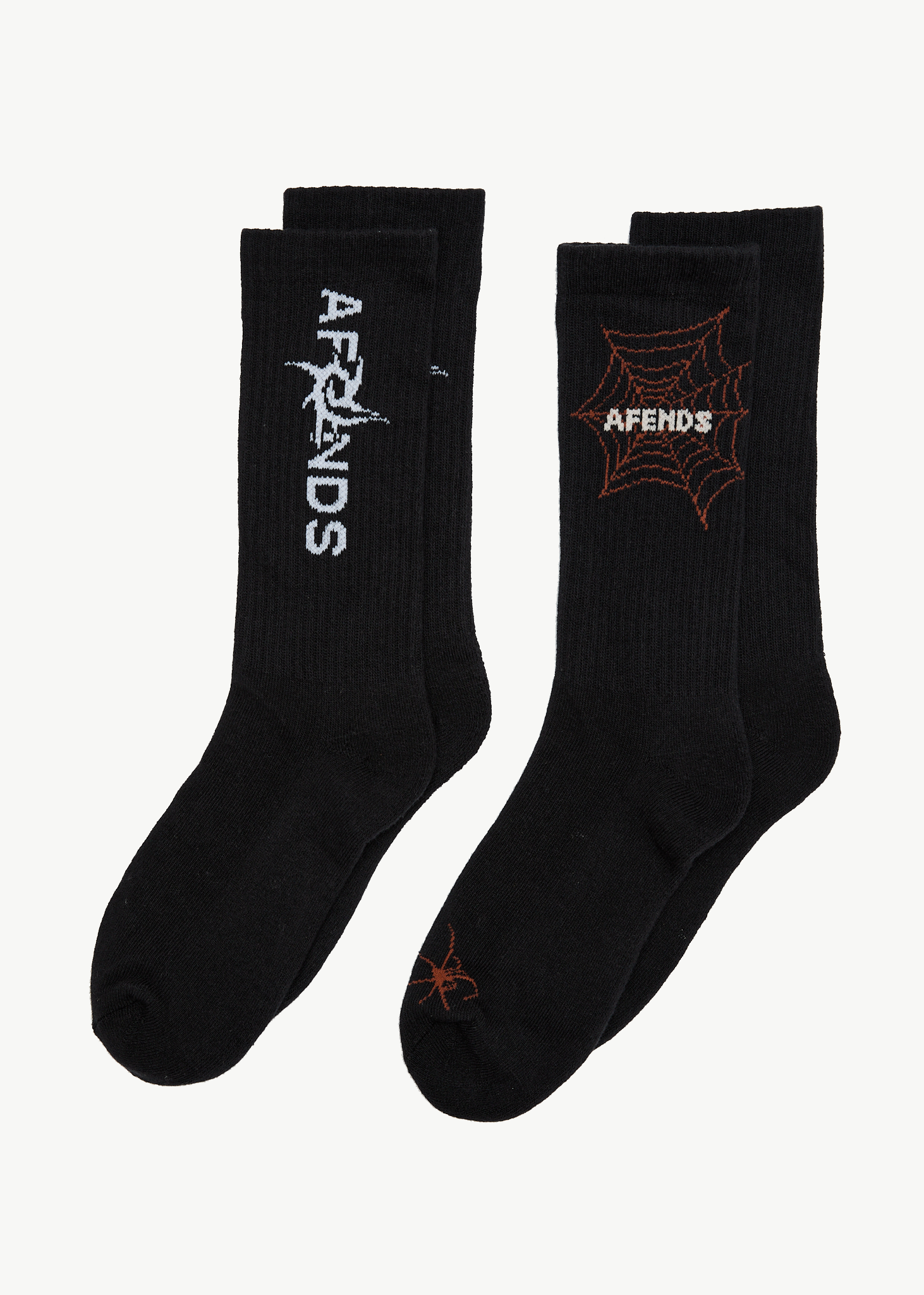 AFENDS Mens Art Two Pack - Socks Two Pack - Black