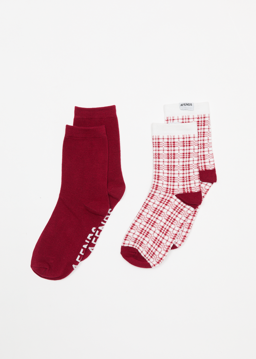 AFENDS Womens Base - Socks Two Pack - Burgundy